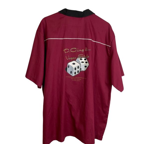 Cruisin USA Bowling Shirt Mens XL Button Up Burgundy Vegas AOA Conference - Picture 1 of 9